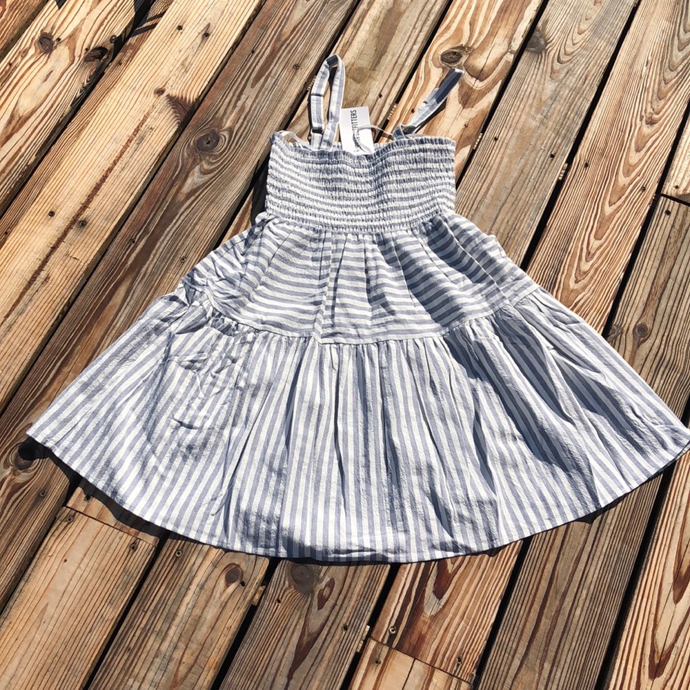NWT Urban Outfitters Lumiere Linen Blend Striped Print Mini Dress Size Small